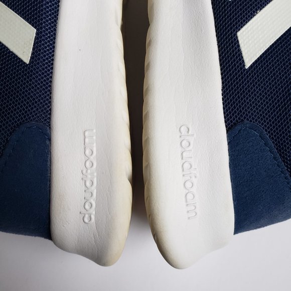 Adidas Neo Cloudfoam QT Racer Running Sneaker Shoes White & Blue Women Size 6.5 - Picture 10 of 15